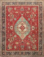 antique red tabriz persian rug 49348 Nazmiyal