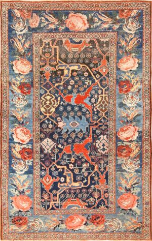 antique tribal bidjar persian rug 49280 Nazmiyal