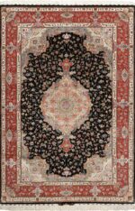 black background vintage tabriz persian rug 51127 Nazmiyal
