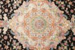 black background vintage tabriz persian rug 51127 medallion Nazmiyal