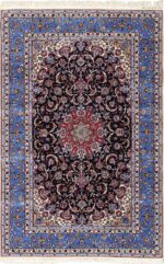 dark navy vintage isfahan persian rug 51141 Nazmiyal