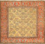 gold background antique sultanabad persian rug 49338 Nazmiyal