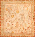 ivory antique oushak turkish rug 49323 Nazmiyal