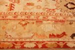 ivory antique oushak turkish rug 49323 border Nazmiyal