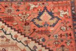 ivory antique serapi persian rug 49321 design Nazmiyal