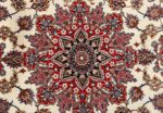ivory floral vintage isfahan persian rug 51150 medallion Nazmiyal