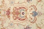 ivory round vintage tabriz persian rug 51138 design Nazmiyal