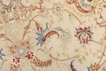ivory round vintage tabriz persian rug 51138 scrolls Nazmiyal