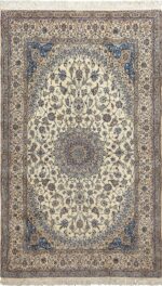ivory vintage nain persian rug 51144 Nazmiyal