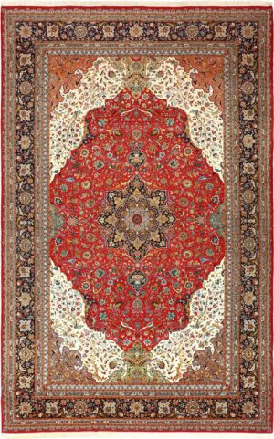 large animal motif vintage tabriz persian rug 51122 Nazmiyal