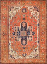 large antique serapi persian rug 49327 Nazmiyal