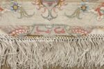 large ivory vintage tabriz persian rug 51157 signature Nazmiyal