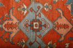 large red antique serapi persian rug 51121 medallion Nazmiyal