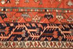 large red background antique serapi persian rug 49325 border Nazmiyal