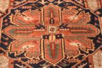 large red background antique serapi persian rug 49325 center Nazmiyal
