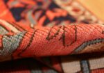large red background antique serapi persian rug 49325 pile Nazmiyal