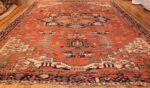 large red background antique serapi persian rug 49325 whole Nazmiyal