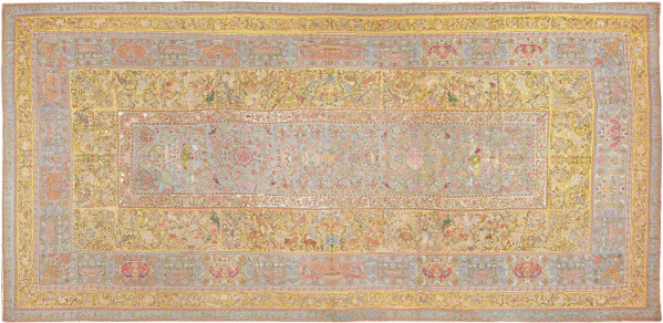 Late 17th Century Palace-Size Silk Indian Suzani Embroidery, Nazmiyal Late 17th Century Palace-Size Silk Indian Suzani Embroidery, Nazmiyal