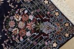 navy background vintage isfahan persian rug 51149 vase Nazmiyal