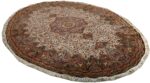 oval animal motif vintage tabriz persian rug 51120 side Nazmiyal