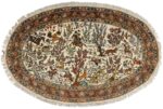 oval hunting scene vintage tabriz rug 51131 Nazmiyal