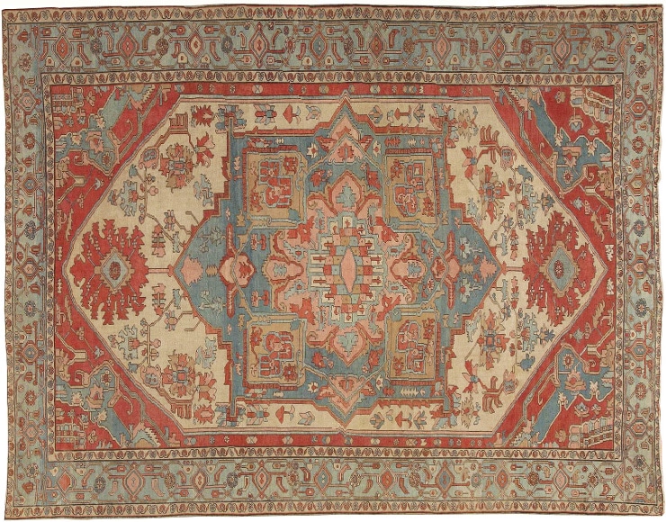 Persian Antique Serapi Carpet by Nazmiyal