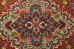 red animal motif vintage tabriz persian rug 51139 medallion Nazmiyal