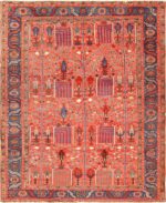 red background antique heriz persian rug 49291 Nazmiyal