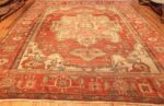 red background antique serapi persian rug 49351 whole Nazmiyal