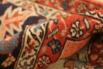 red background antique serapi persian rug 49358 pile Nazmiyal