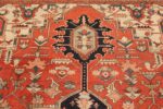 red background antique serapi persian rug 49358 tiara Nazmiyal