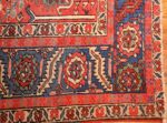 red background heriz persian rug 49291 corner Nazmiyal