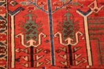 red background heriz persian rug 49291 green Nazmiyal