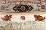 round shahsavarpour design vintage tabriz persian rug 51128 fringes Nazmiyal
