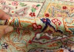 round silk vintage tabriz persian rug 51137 pile Nazmiyal