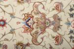 round vintage tabriz persian rug 51123 silk Nazmiyal