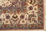 vintage ivory isfahan persian rug 51172 corner Nazmiyal