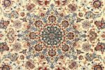 vintage ivory isfahan persian rug 51172 medallion Nazmiyal