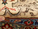 vintage ivory isfahan persian rug 51172 pile Nazmiyal