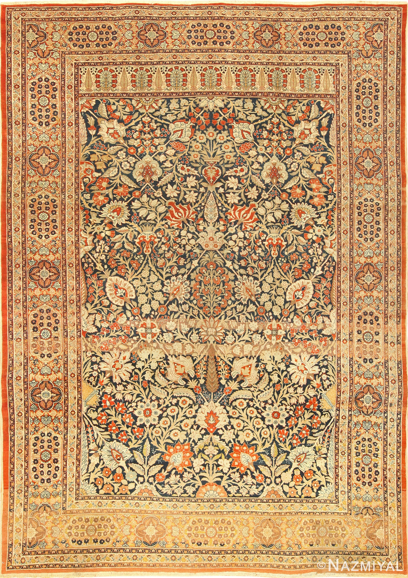 antique haji jalili tabriz persian rug 49363 Nazmiyal