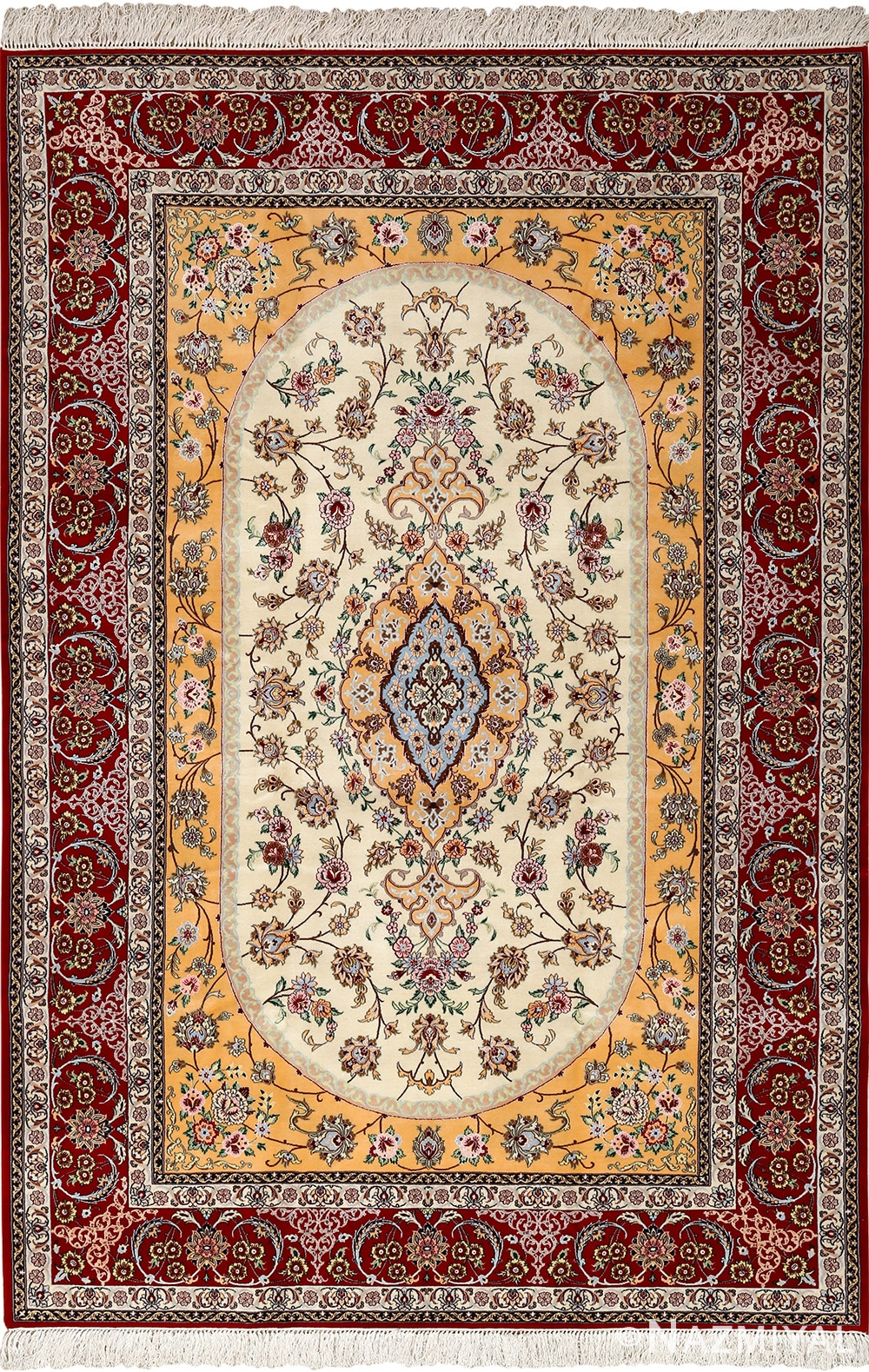 floral vintage isfahan persian rug 51152 Nazmiyal