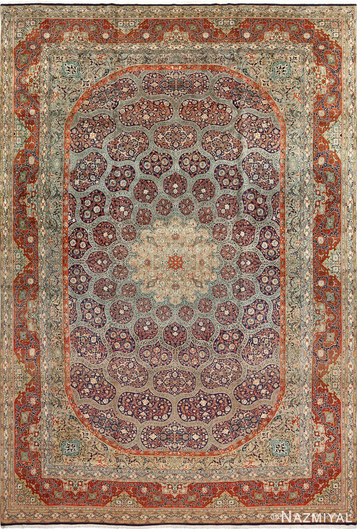 large vintage tabriz persian rug 51124 Nazmiyal