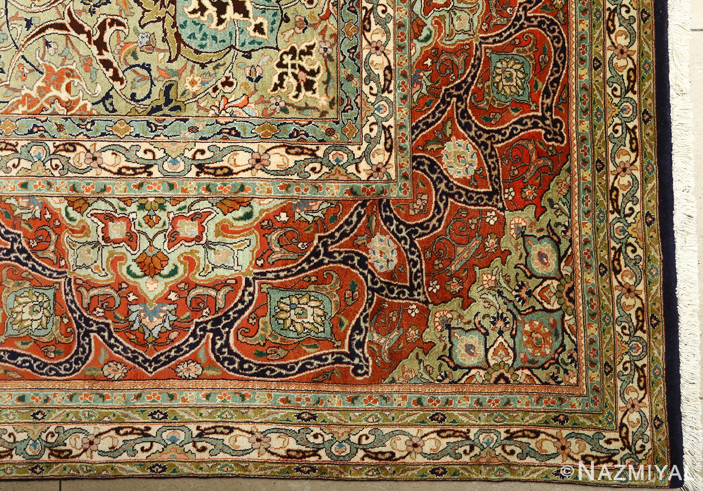 large vintage tabriz persian rug 51124 corner Nazmiyal