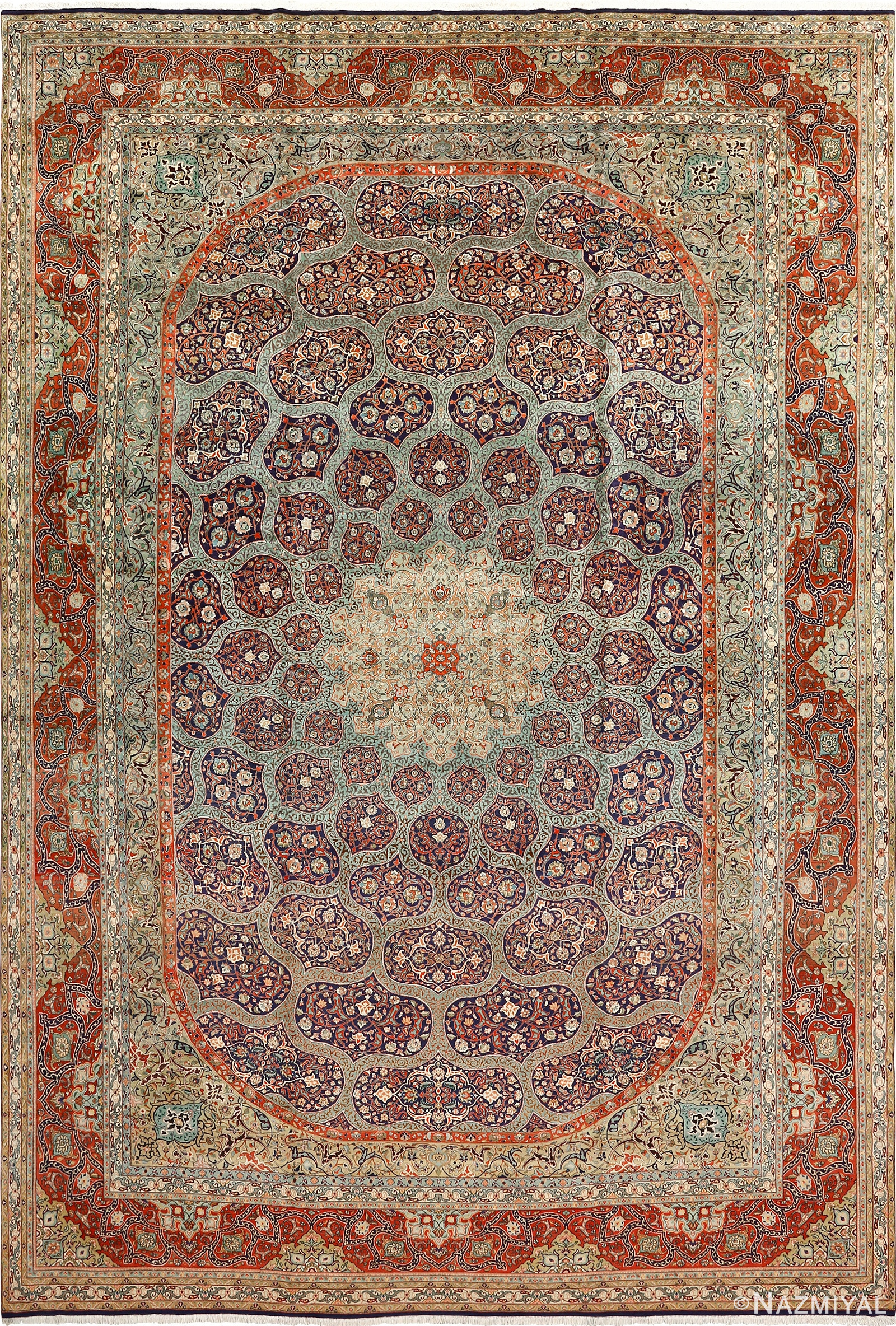 large vintage tabriz persian rug 51124 Nazmiyal