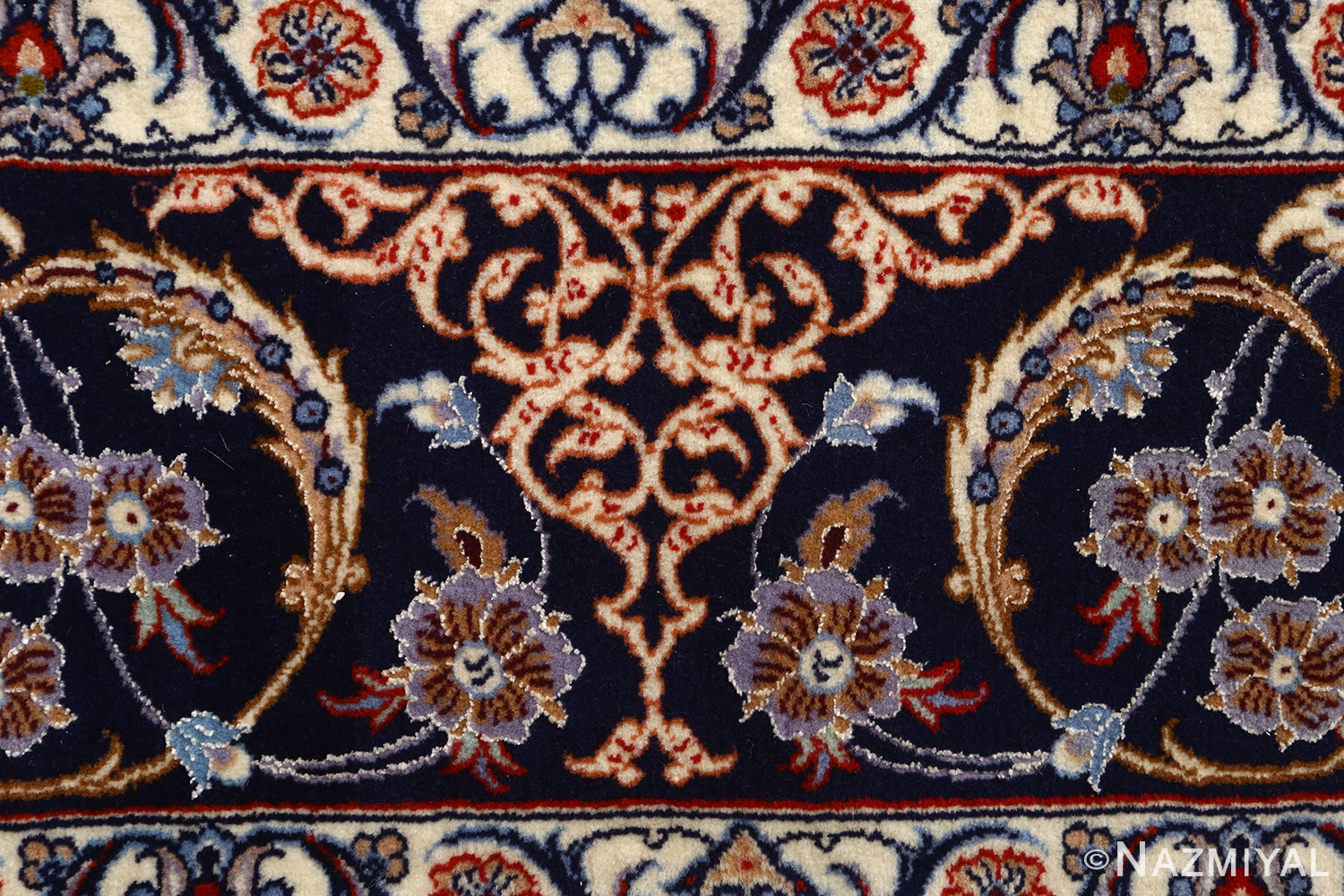 roomsize vintage isfahan persian rug 51148 border Nazmiyal