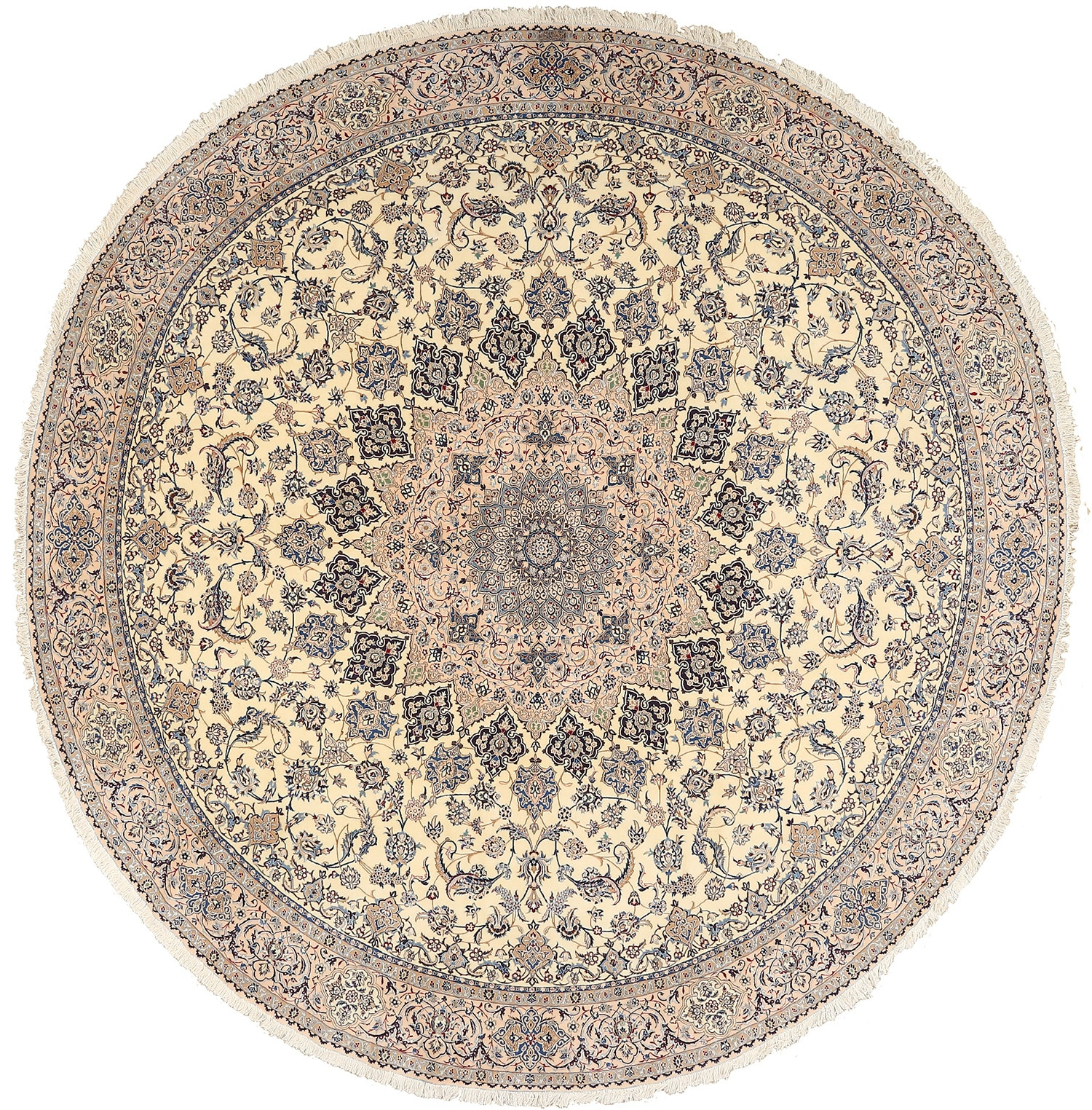 round vintage nain persian rug 51126 Nazmiyal