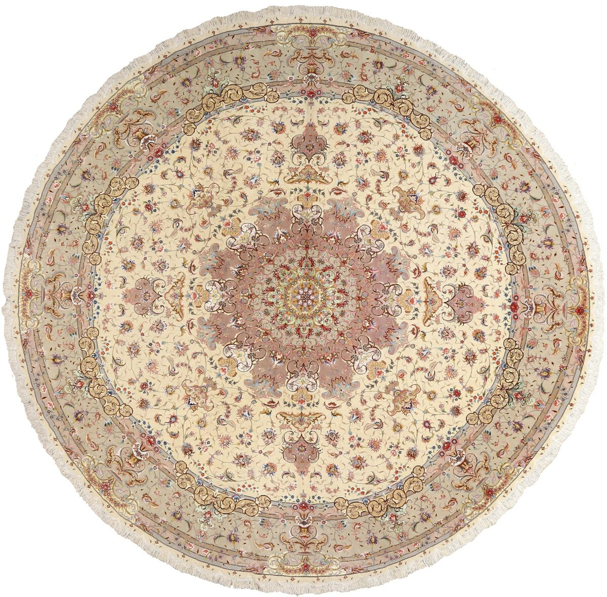 round vintage tabriz persian rug 51123 Nazmiyal