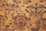 yellow background square antique sultanabad persian rug 49338 closeup Nazmiyal