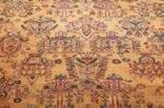 yellow background square antique sultanabad persian rug 49338 design Nazmiyal