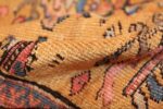yellow background square antique sultanabad persian rug 49338 pile Nazmiyal